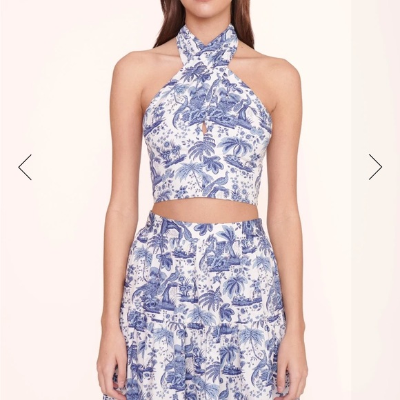 STAUD SEA SEA SKIRT BLUE TOILE size 0 NEW - Picture 7 of 15